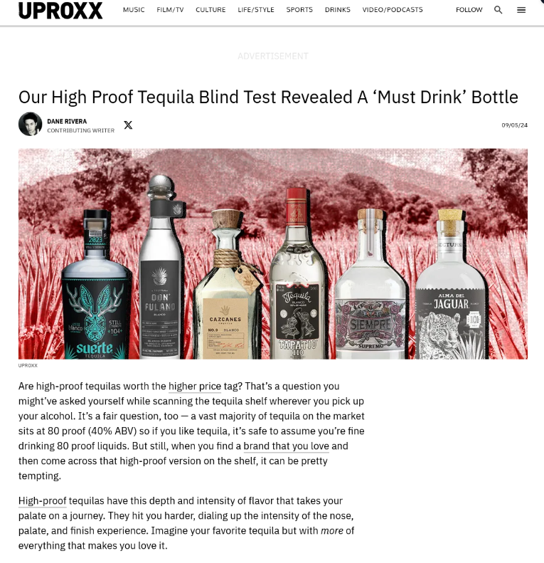 Our High Proof Tequila Blind Test Revealed A ‘Must Drink’ Bottle